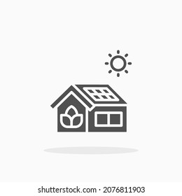Eco House Symbol. Solid oder glyph Stil. Vektorgrafik. Genießen Sie dieses Symbol für Ihr Projekt.
