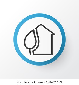 Eco House Icon Symbol. Premium Quality Isolated Home Element In Trendy Style.