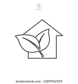 eco house Icon symbol template for graphic and web design collection logo vector illustration