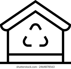 eco house icon. Thin linear style design isolated on white background