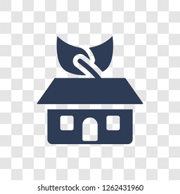 Eco house icon. Trendy Eco house logo concept on transparent background from Ecology collection