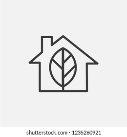 Eco house icon vector