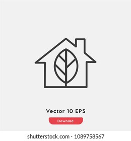 Eco house icon vector, ecology symbol. Modern flat vector illustration for web and mobile app