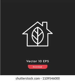 Eco house icon vector, ecology symbol. Modern flat vector illust