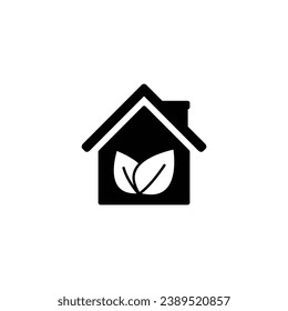 Eco house icon vector ecology home icon