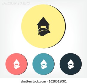 Eco House icon. Vector Eps 10. Lorem Ipsum Flat Design.
