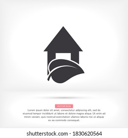 Eco House icon. Vector  Eps 10 . Lorem Ipsum Flat Design 