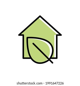 Eco House Icon Vector Illustration