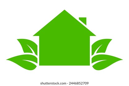 Eco house icon. Vector illustration.