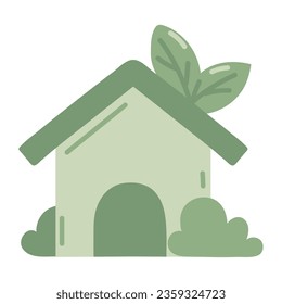 eco house icon vector isolated