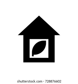 eco house icon vector isolated on white background