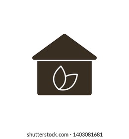 Eco, house icon - Vector on white background