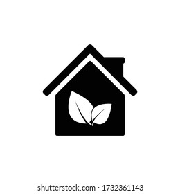 Eco house icon - vector sign