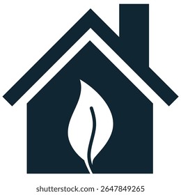 Eco house icon vector, symbolizing sustainable living, green architecture, and environmental responsibility. Ideal for eco-friendly homes, renewable energy, and sustainable development.