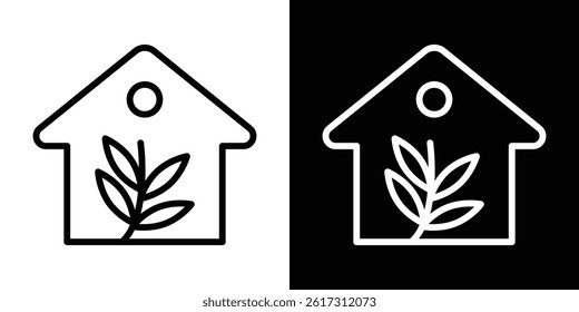 Eco house icon vector for web and mobile app. Symbol isolated.