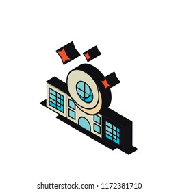 Eco house isometric left top view 3D icon