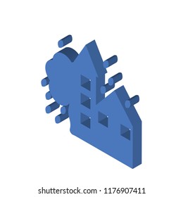 Eco house isometric left top view 3D icon