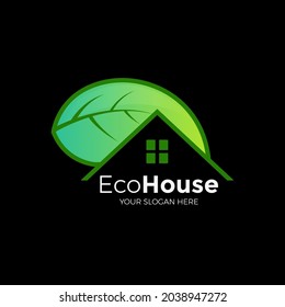 eco house logo concept design vector