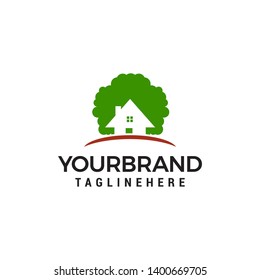 eco house logo design concept template vector