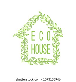 Eco house logo. Design element for ecology  product.