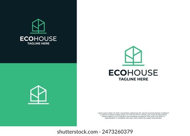 Eco house logo design. Green house logo