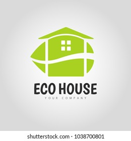Eco House logo design.  For real estate, construction, property industry.