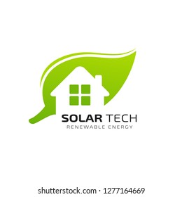 eco house logo design. Sun solar energy logo designs template