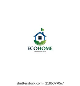 Plantilla de diseño del logotipo de la casa ecológica. Ilustración del vector