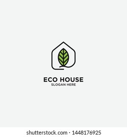 Eco House logo design Vector