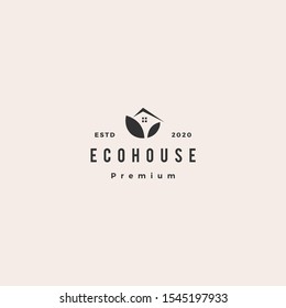 Eco House Logo Hipster Retro Vintage Vector Icon