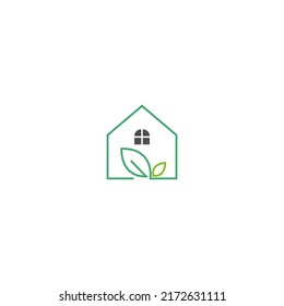 Eco house logo icon design illustration template vector
