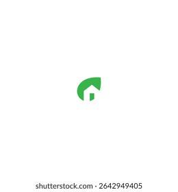 Eco house logo icon flat vector design