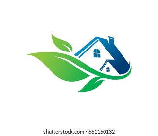 Eco House Logo Template Design Vector, Emblem, Design Concept, Creative Symbol, Icon