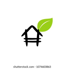 eco house logo vector
