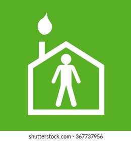 Eco house logo. Vector Illustration.