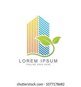 Eco house logo, vector logo template