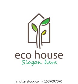 eco house logo vector template