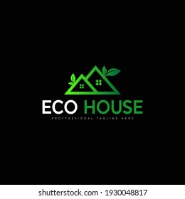 Eco House natural home logo design vector template