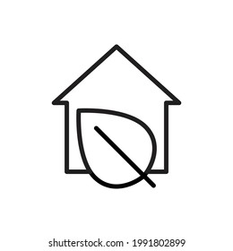 Eco House Outline Icon Vector Illustration