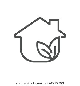 eco house outline icon vector design good for web or mobile app