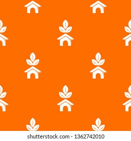 Eco house pattern vector orange for any web design best