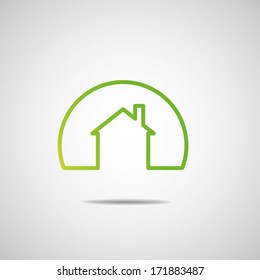 Eco House Real Estate icon. Vector design