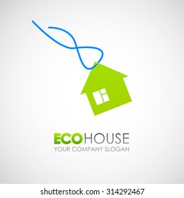 Eco house and real estate logo template. Home, living, ecological materials, safe environmental