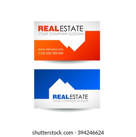 Eco house and real estate logo template. Home, housing, ecological materials, safe environmental. Real estate logo design. Business card design idea