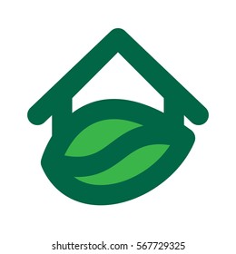 Eco House Template. Ecology symbol. Nature ecology logotype. Green eco logo. Vector design ecology elements