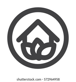 Eco House Template. Ecology symbol. Nature ecology logotype. Line eco logo. Vector