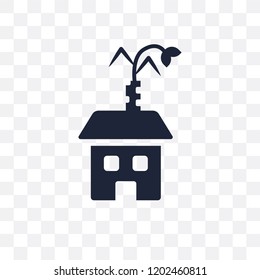 Eco house transparent icon. Eco house symbol design from Ecology collection. Simple element vector illustration on transparent background.