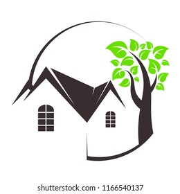 Eco house and tree