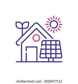 Ilustración de estilo de icono del vector 2 de la casa ecológica. archivo EPS 10