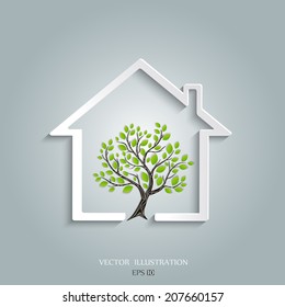 Eco House Vector